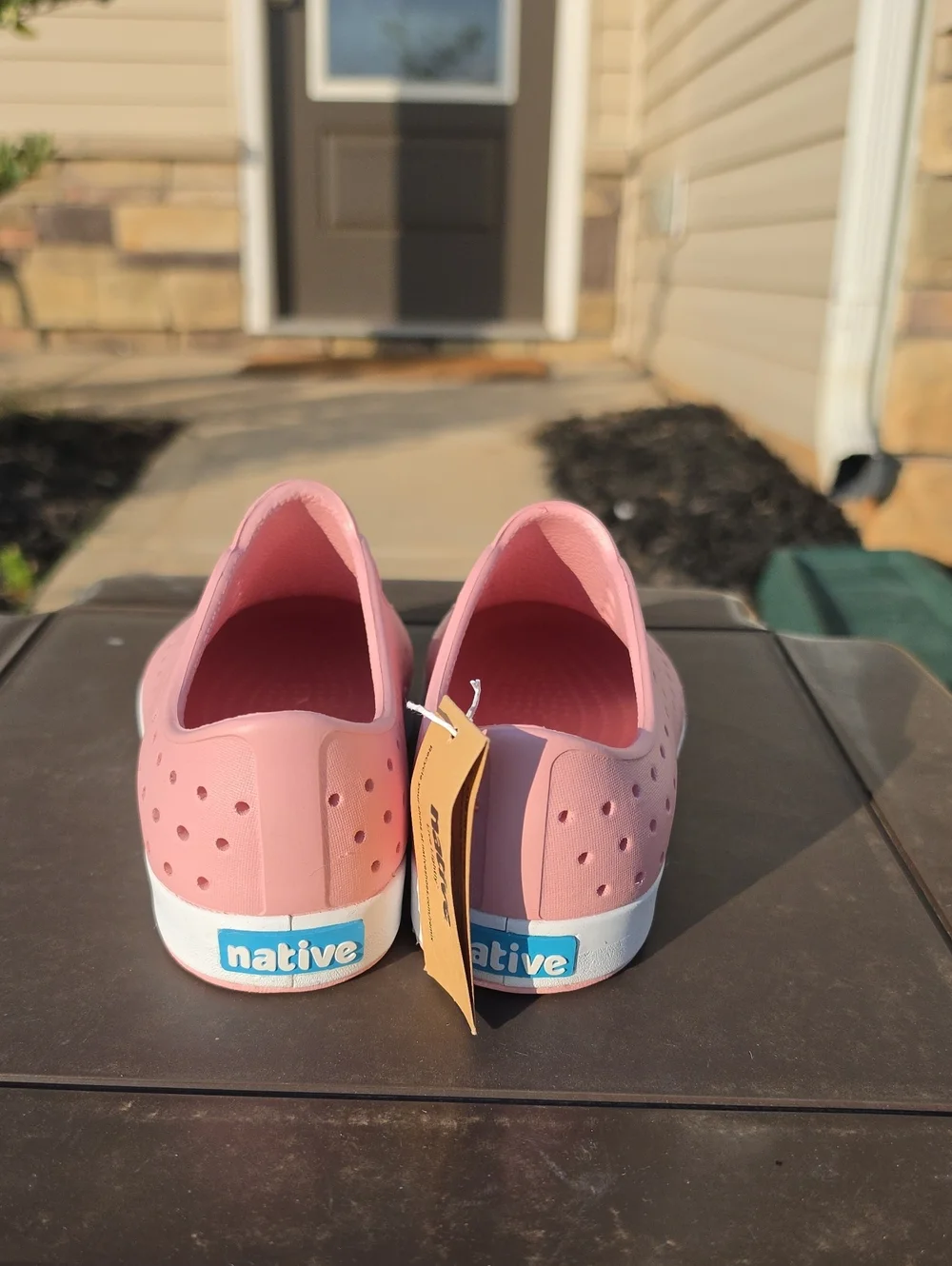Native Shoes Kids' Jefferson Little Kid Size C13 Slip-On Rose Pink Shell White